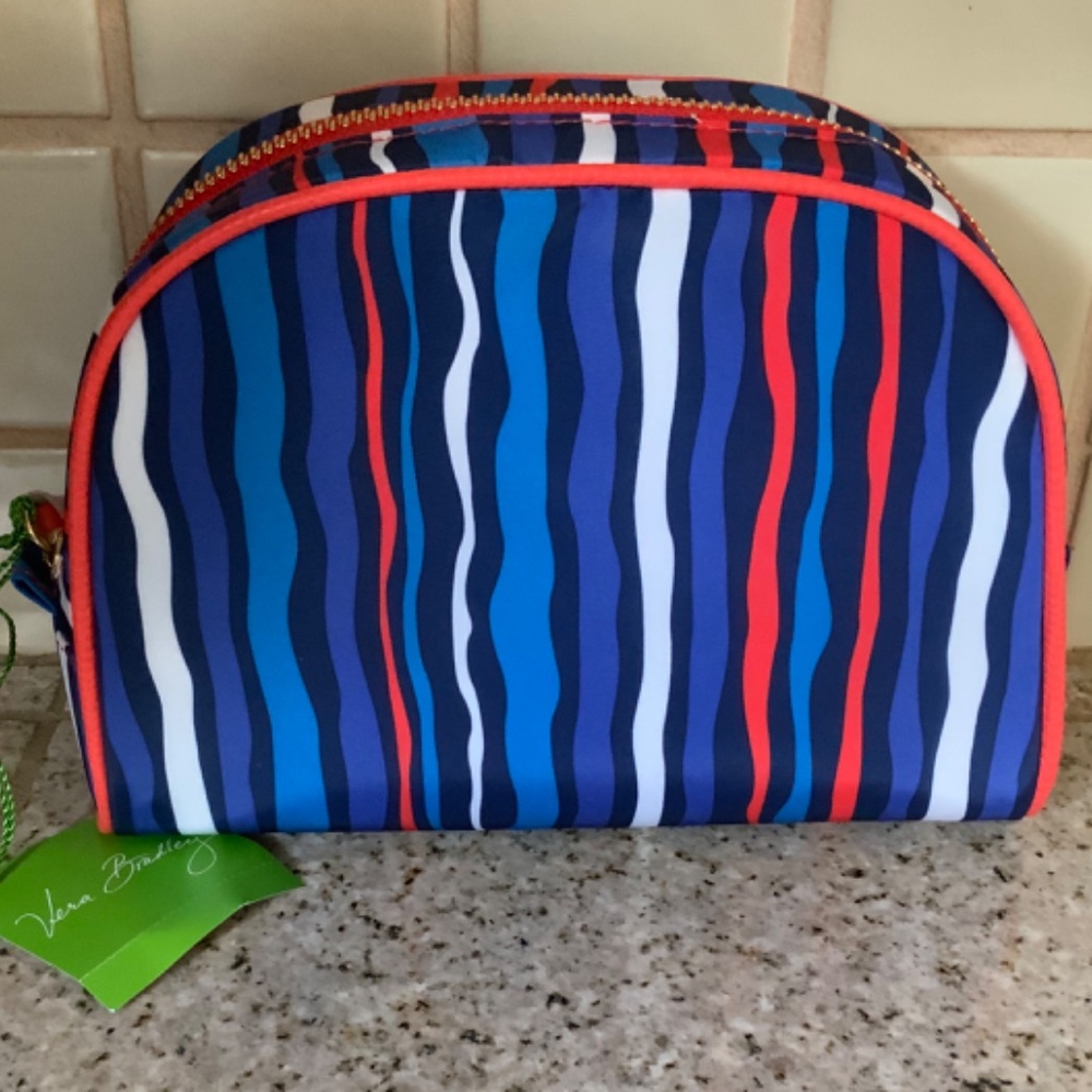 VERA BRADLEY cobalt stripe cosmetic purse - Picture 3 of 4